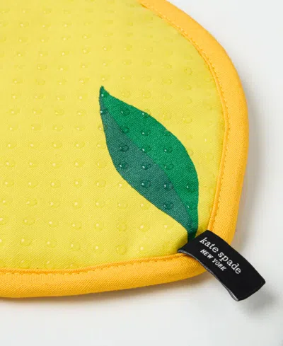 Kate Spade Lemon Party And Spring Gingham Pot Holder 2-pack In Navy Blue,yellow