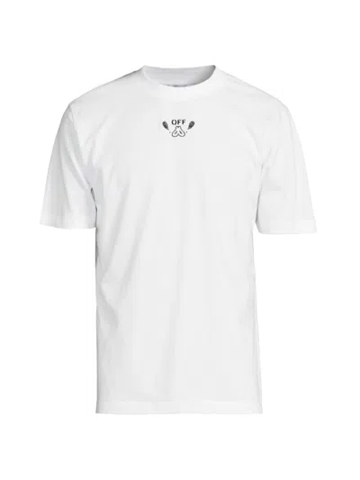 Shop Off-white Men's Bandana Arrow Cotton Slim-fit T-shirt In White Black