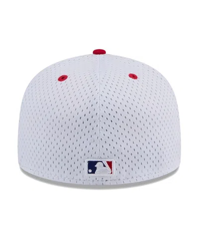 Shop New Era Men's White Philadelphia Phillies Throwback Mesh 59fifty Fitted Hat In White Red