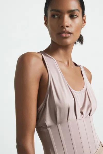 Atelier Mink Corset Detail Vest In Mink
