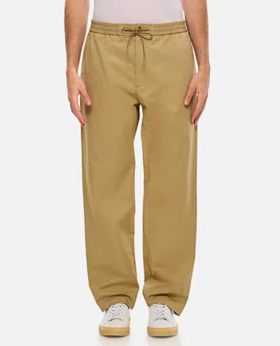 Shop Moncler Trousers In Beige