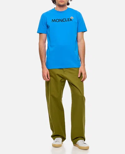 Shop Moncler T-shirt In Sky Blue