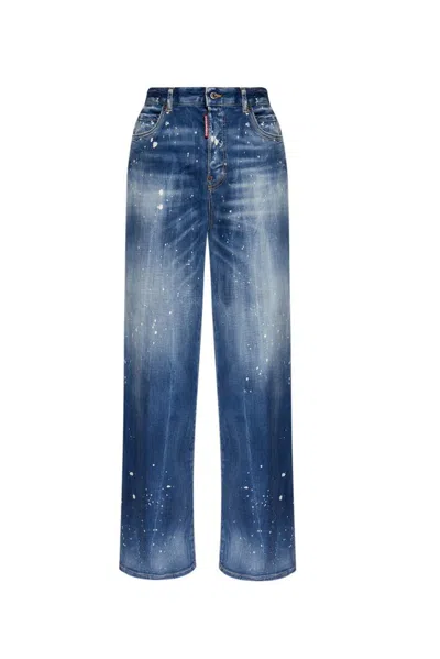 Shop Dsquared2 Medium Kinky Wash Traveller Jeans In Blue