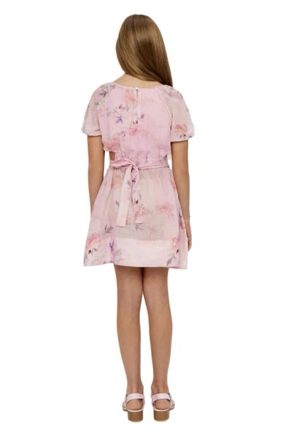Shop Bardot Junior Kids' Lola Floral Back Bow Dress In Pink Floral