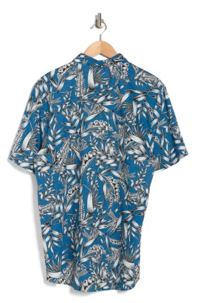 Shop Volcom Warbler Regular Fit Cotton Button-up Shirt In Free Blue