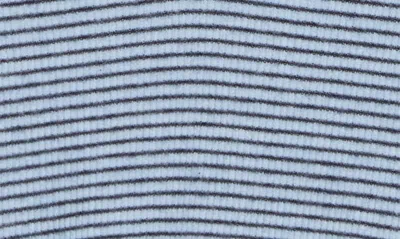 Shop Noisy May Stripe Notch Neck Rib Knit Crop Top In Cerulean Stripesnavy Blazer