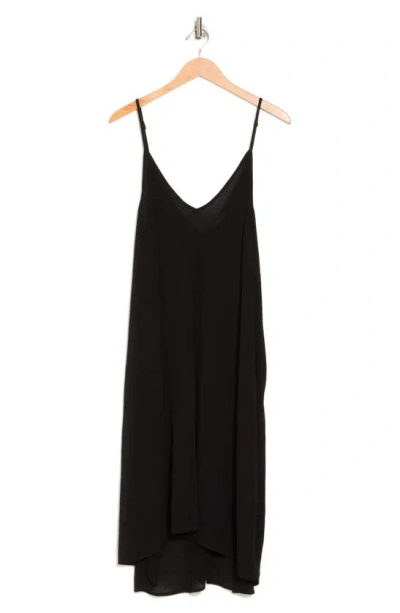 Shop Lovestitch Crinkled Gauze Trapeze Dress In Black