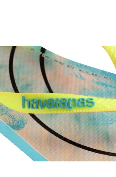Shop Havaianas Smiley Flip Flop In Blue