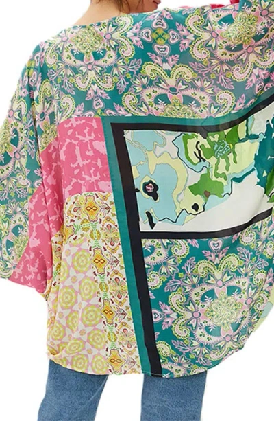 Saachi Mixed Pattern Jacket In Pink