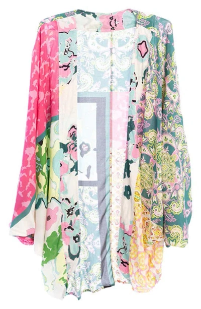 Saachi Mixed Pattern Jacket In Pink