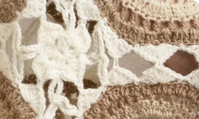 Saachi Crochet Tassel Sunshine Shawl In Ivory Multi