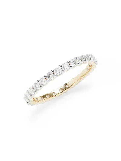 Shop Saks Fifth Avenue Women's 14k Yellow Gold & 1 Tcw Diamond Eternity Ring
