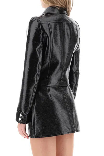 Shop Courrèges Re-edition Jacket In Coated Cotton In Nero