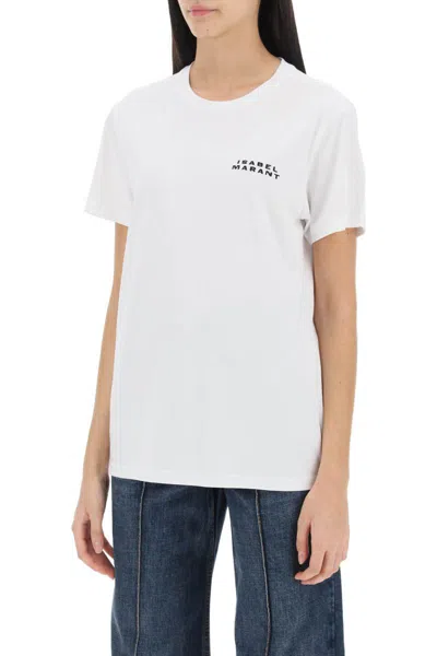 Shop Isabel Marant Vidal Crew-neck T-shirt In Bianco
