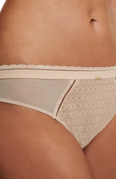 Chantelle Lingerie Monogram Cheeky Bikini In Beige Blush