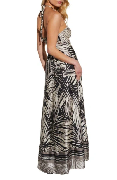 Shop Vici Collection Malani Abstract Print Halter Dress In Black/ Print