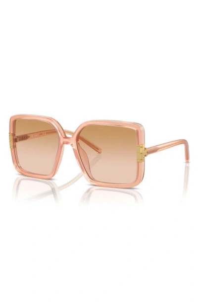 Tory Burch 57mm Gradient Square Sunglasses In Orange