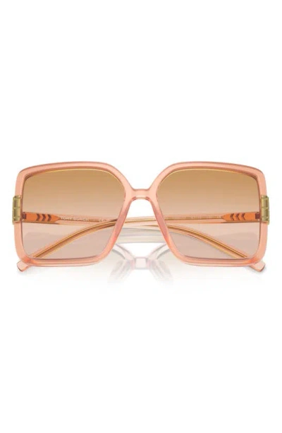 Tory Burch 57mm Gradient Square Sunglasses In Orange