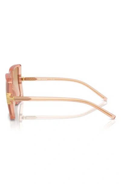 Tory Burch 57mm Gradient Square Sunglasses In Orange