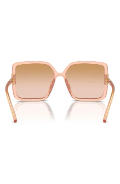 Tory Burch 57mm Gradient Square Sunglasses In Orange