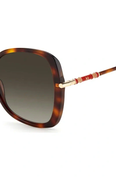 Shop Carolina Herrera 55mm Gradient Square Sunglasses In Havana/ Brown Gradient