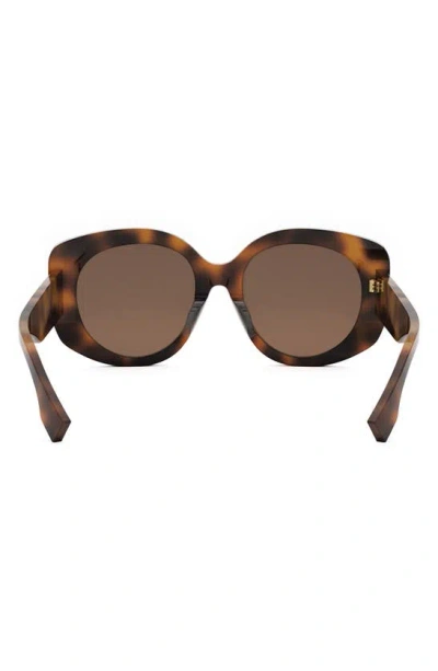 Shop Fendi Roma 62mm Overize Round Sunglasses In Blonde Havana / Brown