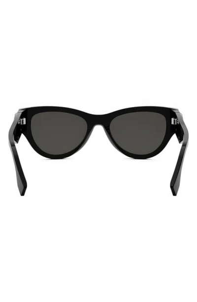 Shop Fendi The  First Cat Eye Sunglasses In Shiny Black / Smoke