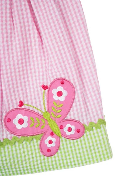 Shop Rare Editions Kids' Seersucker Check Dress & Bloomers In Pink