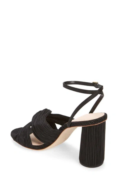 Shop Loeffler Randall Plissé Knotted Sparkle Sandal In Black