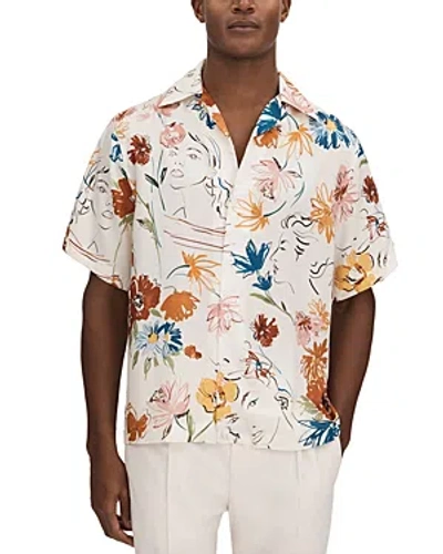 Shop Reiss Serra Cuban Painted Floral Shirt In Multi