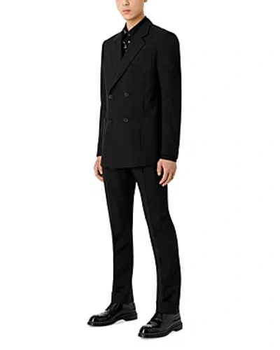 Shop Emporio Armani Natural Stretch Double Breasted Suit In Black