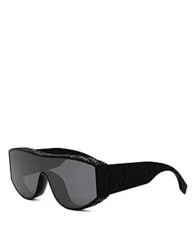 Shop Fendi Lab Mask Sunglasses In Black/gray Solid
