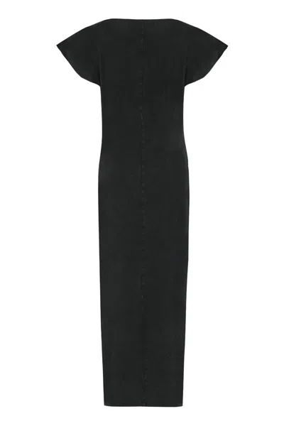 Shop Isabel Marant Nadela Printed Cotton Dress In Black