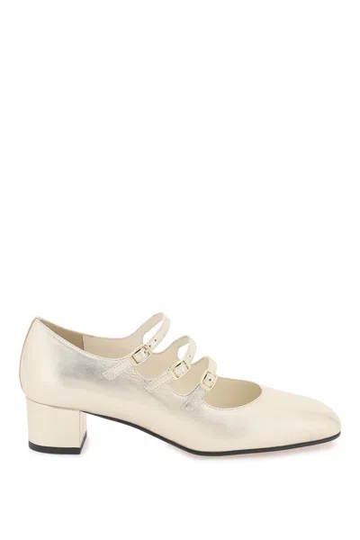 Carel Laminated Leather Kina Mary Jane In Platine (gold)