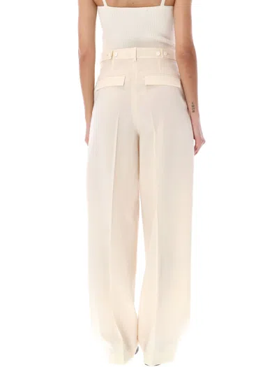 Shop Rohe Pinced Pants In Off White