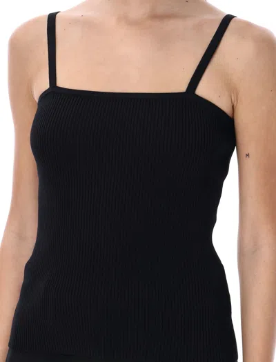 Shop Rohe Squared Shaped Knitted Tank Top In Black
