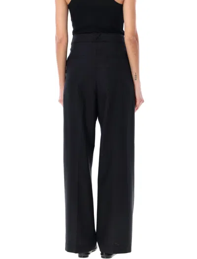 Shop Rohe Wide Leg Taylored Trousers In Black