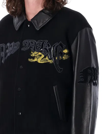 Shop Awake Ny Dragon Embroidered Varsity Jacket In Black