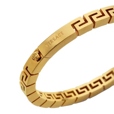 Shop Versace Greca Logo Bracelet In Golden