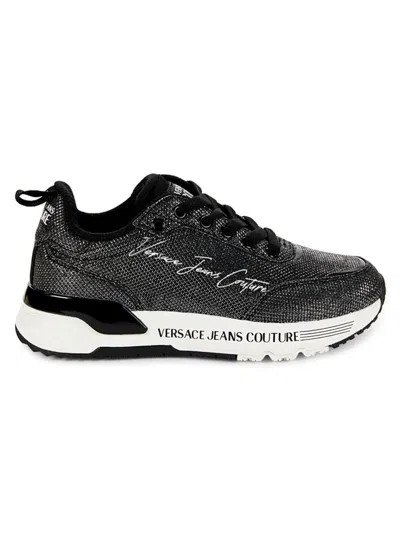 Shop Versace Jeans Couture Women's Fondo Dynamic Logo Low Top Sneakers In Black