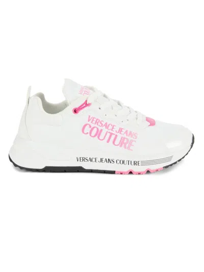 Shop Versace Jeans Couture Women's Dynamic Logo Running Sneakers In White