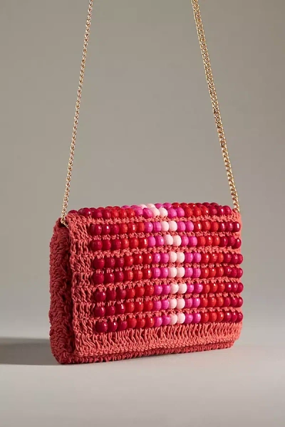 Shop By Anthropologie Beaded Foldover Clutch In Red