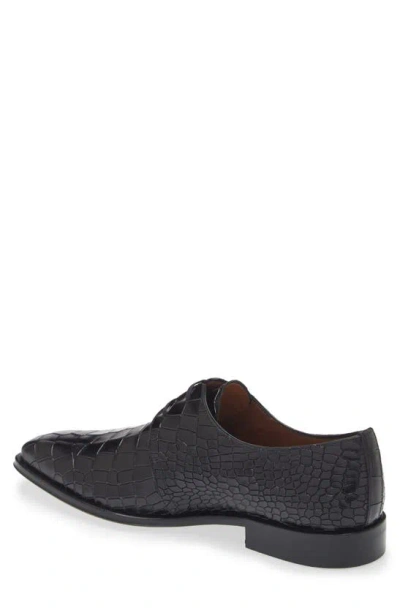 Mezlan Croc Embossed Derby In Black