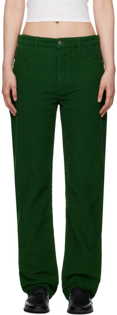 Shop The Row Green Carlind Trousers In Pine Green