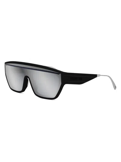 Shop Dior Women's Club M7u Mask Sunglasses In Black Grey Mirror
