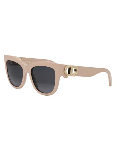 Shop Dior Women's 30montaigne B4i 54mm Butterfly Sunglasses In Sand Gold Grey Gradient