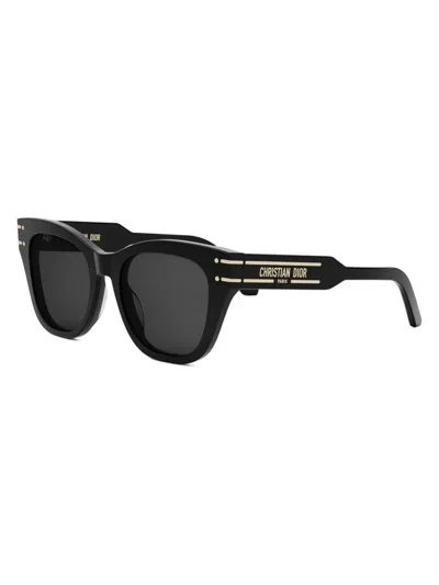Shop Dior Women's Signature B4i Butterfly Sunglasses In Black Dark Grey
