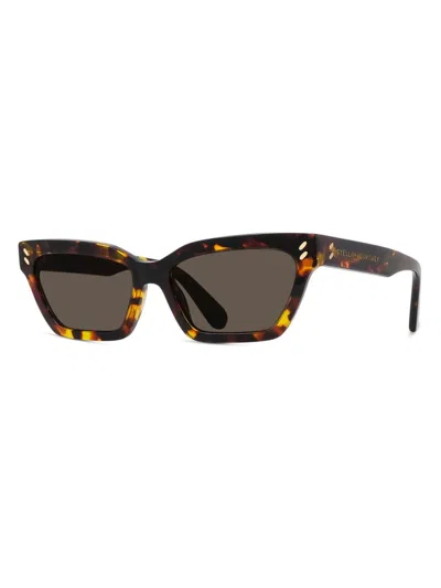 Shop Stella Mccartney Women's Stella 54mm Cat-eye Sunglasses In Red Havana Brown