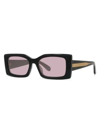 Shop Stella Mccartney Women's 2001 54mm Rectangular Sunglasses In Black Lavender