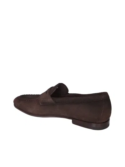 Shop Santoni Loafers In Brown